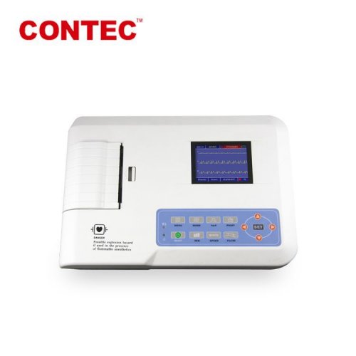 CONTEC ECG300G Máquina de ECG digital portátil de 12 derivaciones y 3 canales 